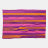 Linge De Cuisine Design à rayures verticales rose orange violet (Horizontal)