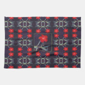 Linge De Cuisine Design avec Fleurs rouges et Feuilles (Horizontal)