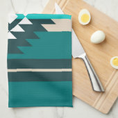 Linge De Cuisine Design aztèque en couleur turquoise (Quart Plié)