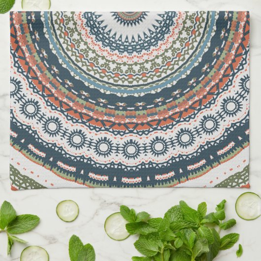 Linge De Cuisine Design Boho Mandala simple (Plié)