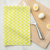 Linge De Cuisine Design Chevron élégant citron avec monogramme (Quart Plié)