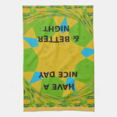 Linge De Cuisine Design circulaire "Bonne journée et meilleure nuit (Vertical)