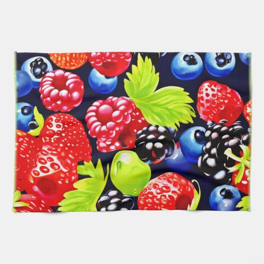 Linge De Cuisine Design coloré Berry Medley (Horizontal)