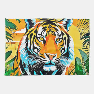 Linge De Cuisine Design d'art dynamique du tigre de la jungle