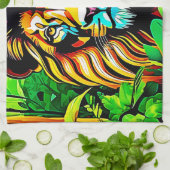 Linge De Cuisine Design d'art pop de Jungle Lion (Plié)