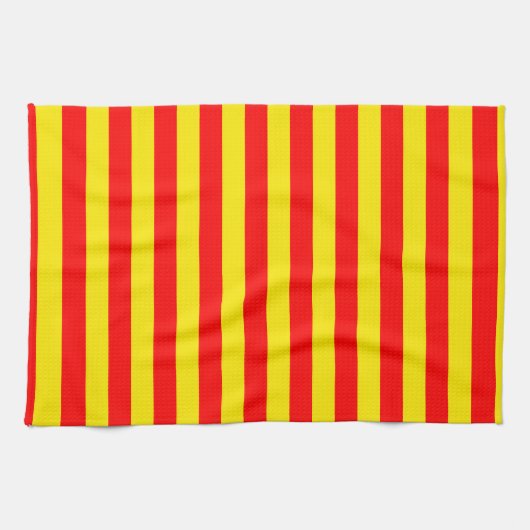 Linge De Cuisine Design de bandes rouge et jaune (Horizontal)