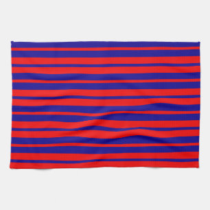 Linge De Cuisine Design de bandes rouges et bleues