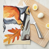 Linge De Cuisine Design de charme d'écureuil d'automne (Quart Plié)