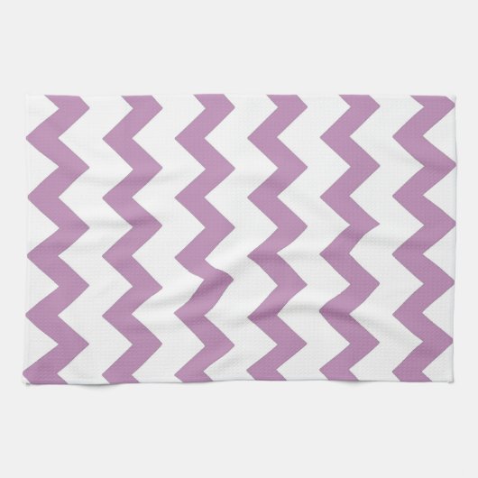 Linge De Cuisine Design de chevrons de zigzag violet et blanc (Horizontal)