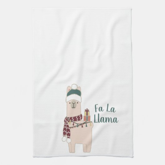 Linge De Cuisine Design de Cute Holiday Fa La llama (Vertical)