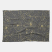 Linge De Cuisine Design de fleurs de jardin simples or (Horizontal)