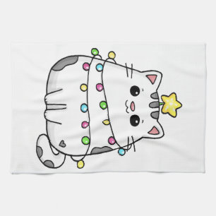 Linge De Cuisine Design de Noël de chat mignon