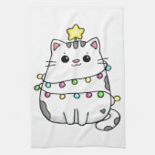 Linge De Cuisine Design de Noël de chat mignon (Vertical)
