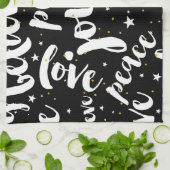 Linge De Cuisine Design de texte blanc sur Arrière - plan noir (Plié)