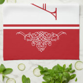 Linge De Cuisine Design élégant de monogramme (Plié)