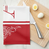 Linge De Cuisine Design élégant de monogramme (Quart Plié)