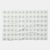 Linge De Cuisine Design floral en bleu blanc et vert (Horizontal)