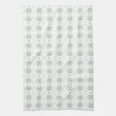 Linge De Cuisine Design floral en bleu blanc et vert (Vertical)