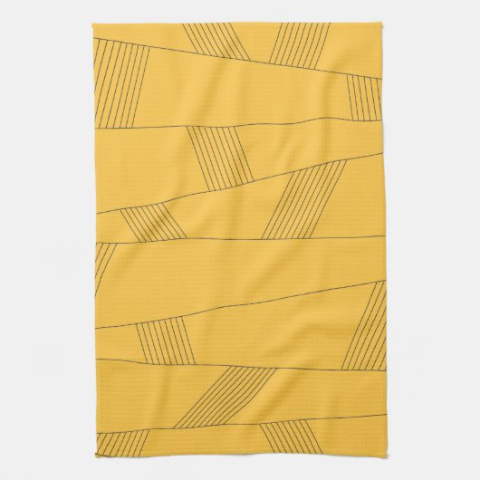 Linge De Cuisine Design graphique abstrait simple, jaune et moderne (Vertical)