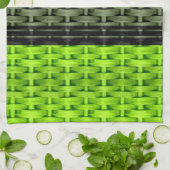Linge De Cuisine Design graphique en osier noir et vert (Plié)