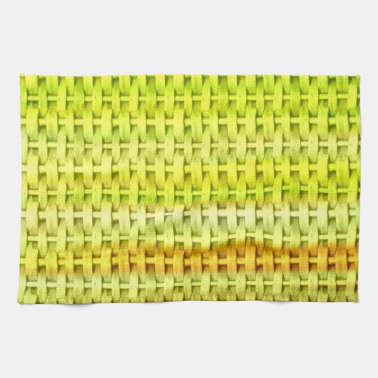Linge De Cuisine Design graphique en osier vert citron (Horizontal)