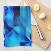 Linge De Cuisine Design graphique transparent - bleu noir I (Quart Plié)