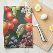 Linge De Cuisine Design italien élégant avec Fruits et Fleurs (Quart Plié)