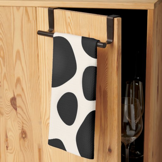 Linge De Cuisine Design moderne avec motif noir (Pliage en tiers)
