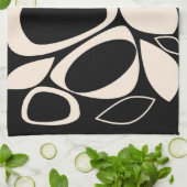 Linge De Cuisine Design moderne Black Cream Abstrait Motif (Plié)