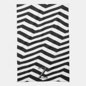 Linge De Cuisine Design moderne noir blanc Motif Chevron initial (Vertical)