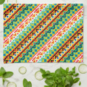 Linge De Cuisine Design motif aztèque coloré (Plié)