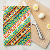 Linge De Cuisine Design motif aztèque coloré (Quart Plié)