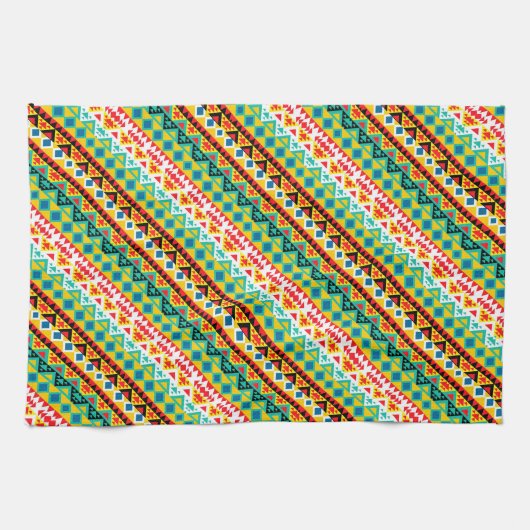 Linge De Cuisine Design motif aztèque coloré (Horizontal)