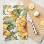 Linge De Cuisine Design Motif d'art Sunflower (Quart Plié)