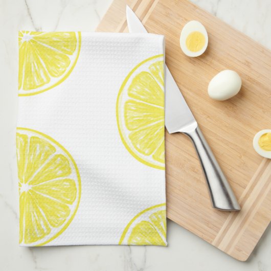 Linge De Cuisine Design motif de tranches de citron (Quart Plié)