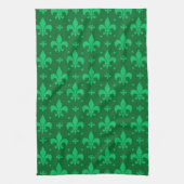 Linge De Cuisine Design Motif Fleur de lis vert (Vertical)