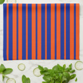 Linge De Cuisine Design Motif Orange Blue (Plié)