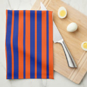 Linge De Cuisine Design Motif Orange Blue (Quart Plié)