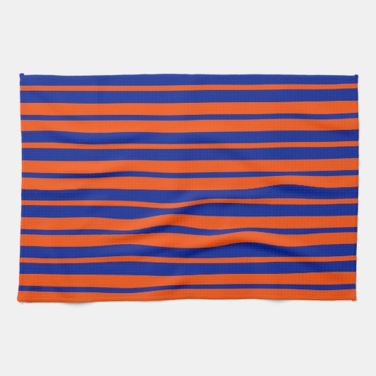 Linge De Cuisine Design Motif Orange Blue (Horizontal)