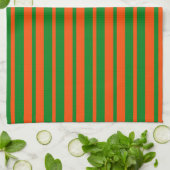 Linge De Cuisine Design Motif Orange Green (Plié)