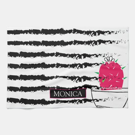 Linge De Cuisine Design motif rose Cactus (Horizontal)