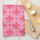 Linge De Cuisine Design Motif rose Fleur de lis (Quart Plié)