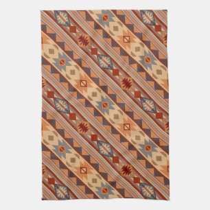 Linge De Cuisine Design Motif Sud-Ouest Tan Diagonal