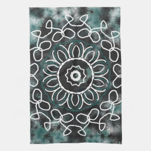 Linge De Cuisine Design noir du sud-ouest de Madalian-turquoise