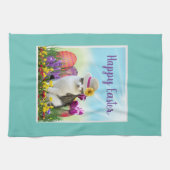 Linge De Cuisine Design Pâques classique avec chat en vacances Casq (Horizontal)