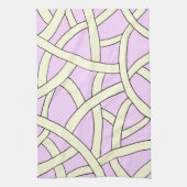 Linge De Cuisine Design rayé Crème rose (Vertical)