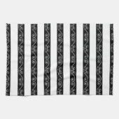 Linge De Cuisine Design rayé noir blanc (Horizontal)