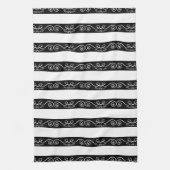Linge De Cuisine Design rayé noir blanc (Vertical)