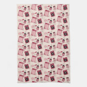 Linge De Cuisine Design rétro dans les tons roses (Vertical)
