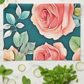 Linge De Cuisine Design Rose élégant (Plié)